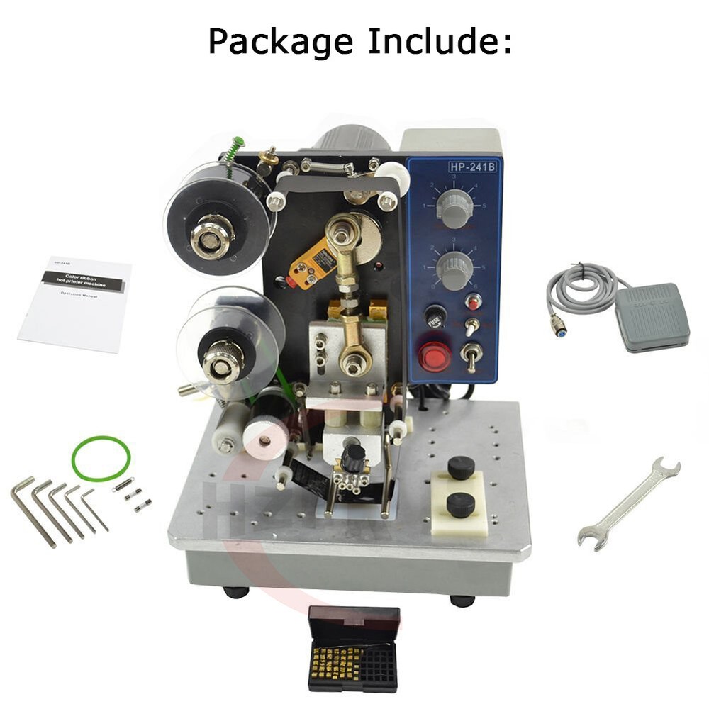 110V/220V HP-241B Electric Ribbon Coding Machine Expiry Stamp Batch Number Coder