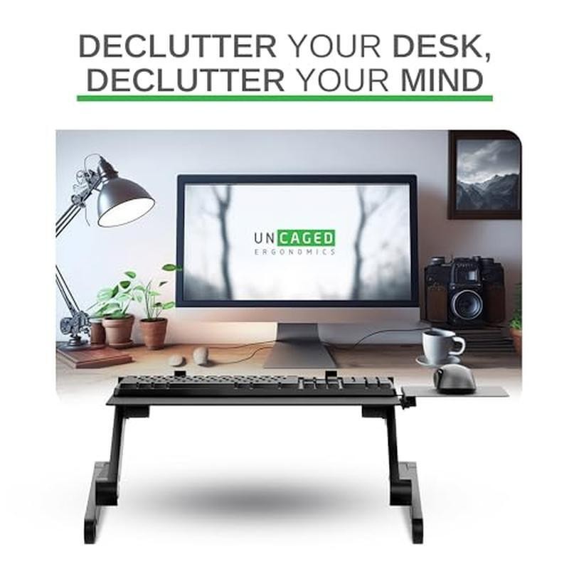 Adjustable Ergonomic Keyboard Stand Riser Mouse Tray Desk Portable Solutions New