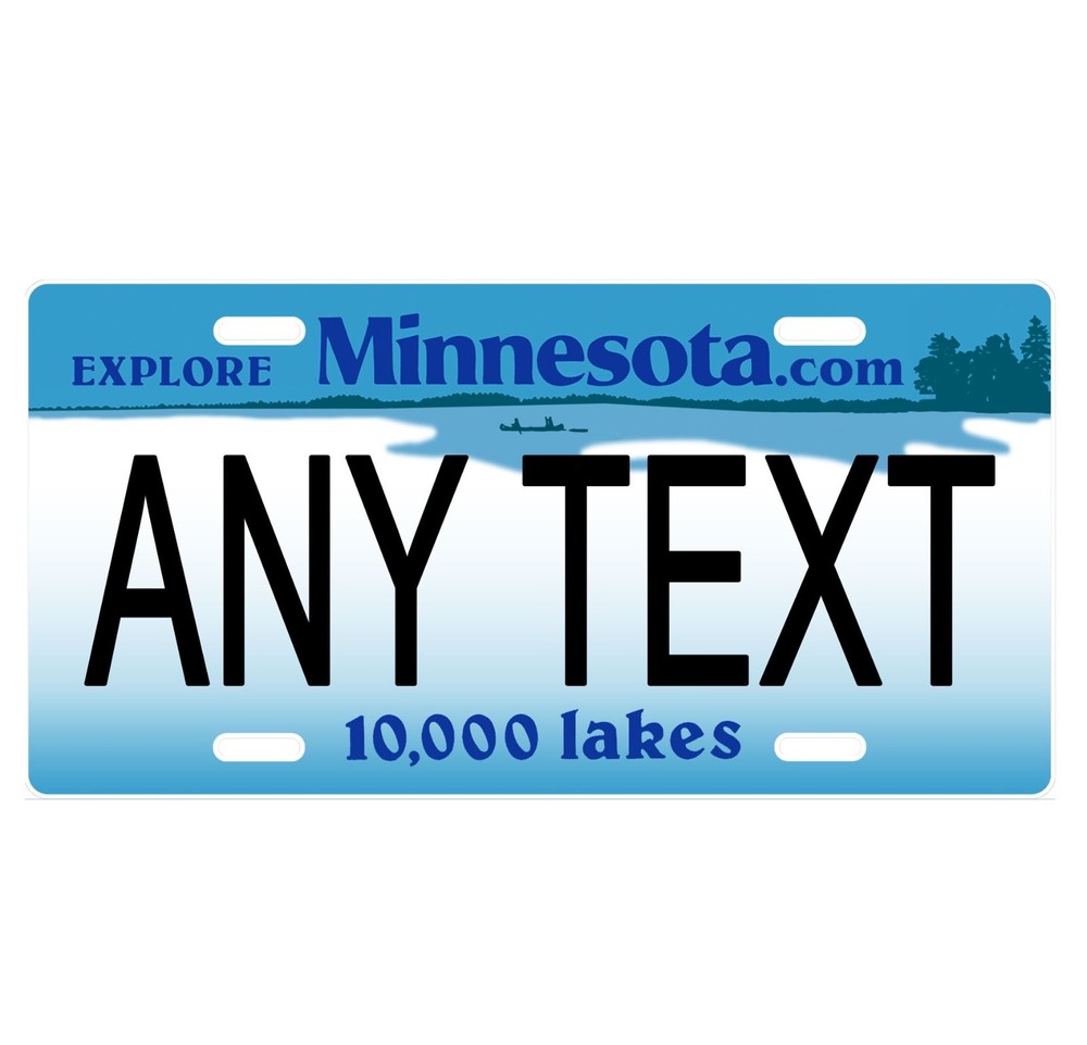 Novelty, Personalized State License Plates-Minnesota. Three Sizes Available