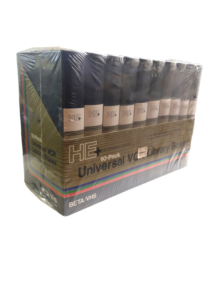 Jasco HE+ 10-Pack Universal VCR Library Boxes VHS / Beta Storage Boxes HE8698