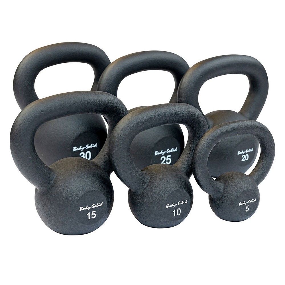 Body-Solid 105 lb. Powder Coat Kettlebell Package with Rack