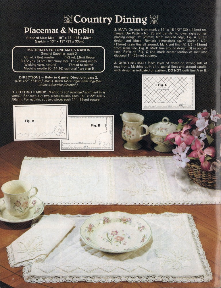 3pc LOT Needlecraft Candlewicking Project Chart Pattern Leaflets Previously Owne