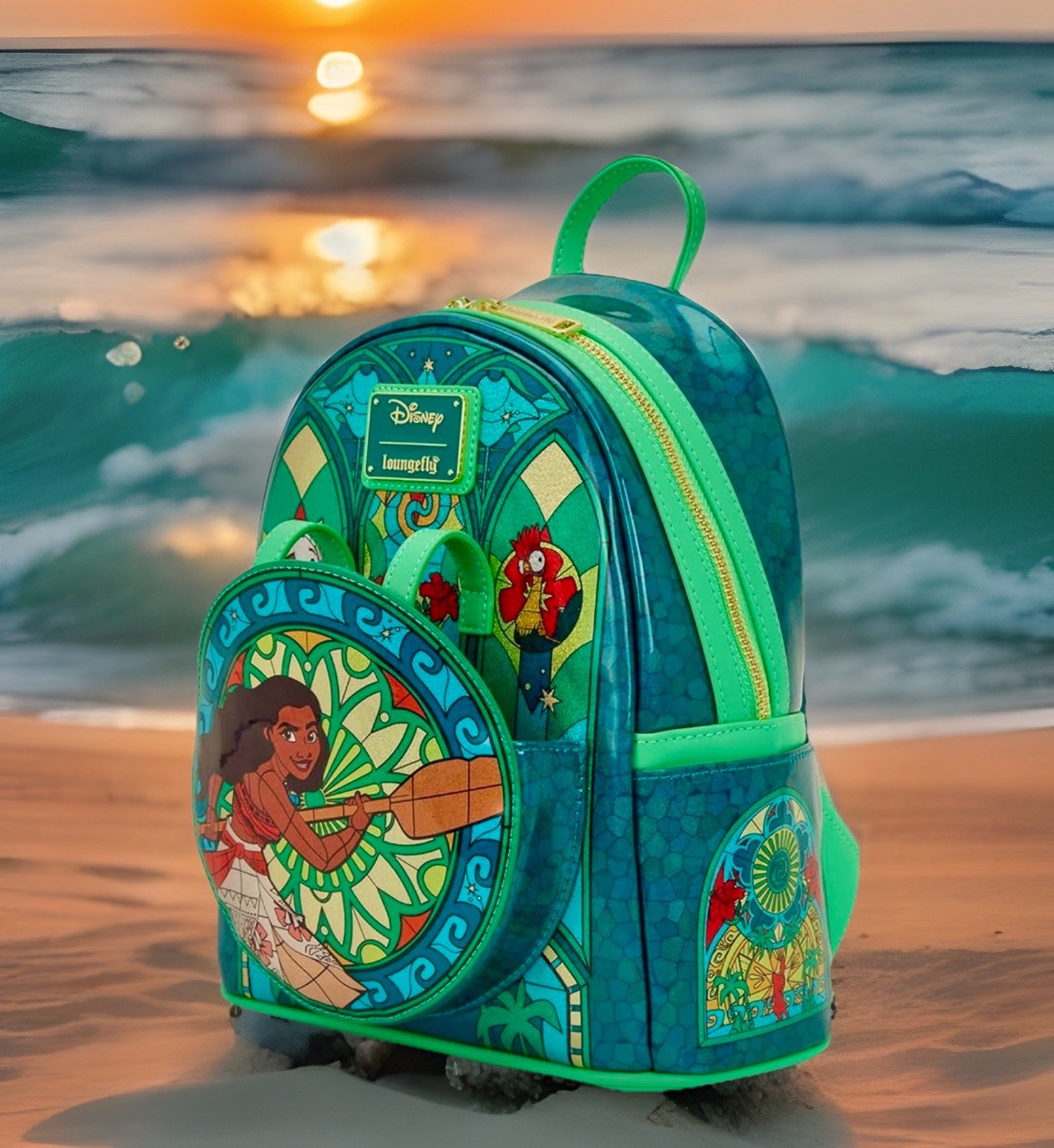 ✨ NEW Loungefly Disney Princess Stained Glass Collection: Moana Mini-Backpack