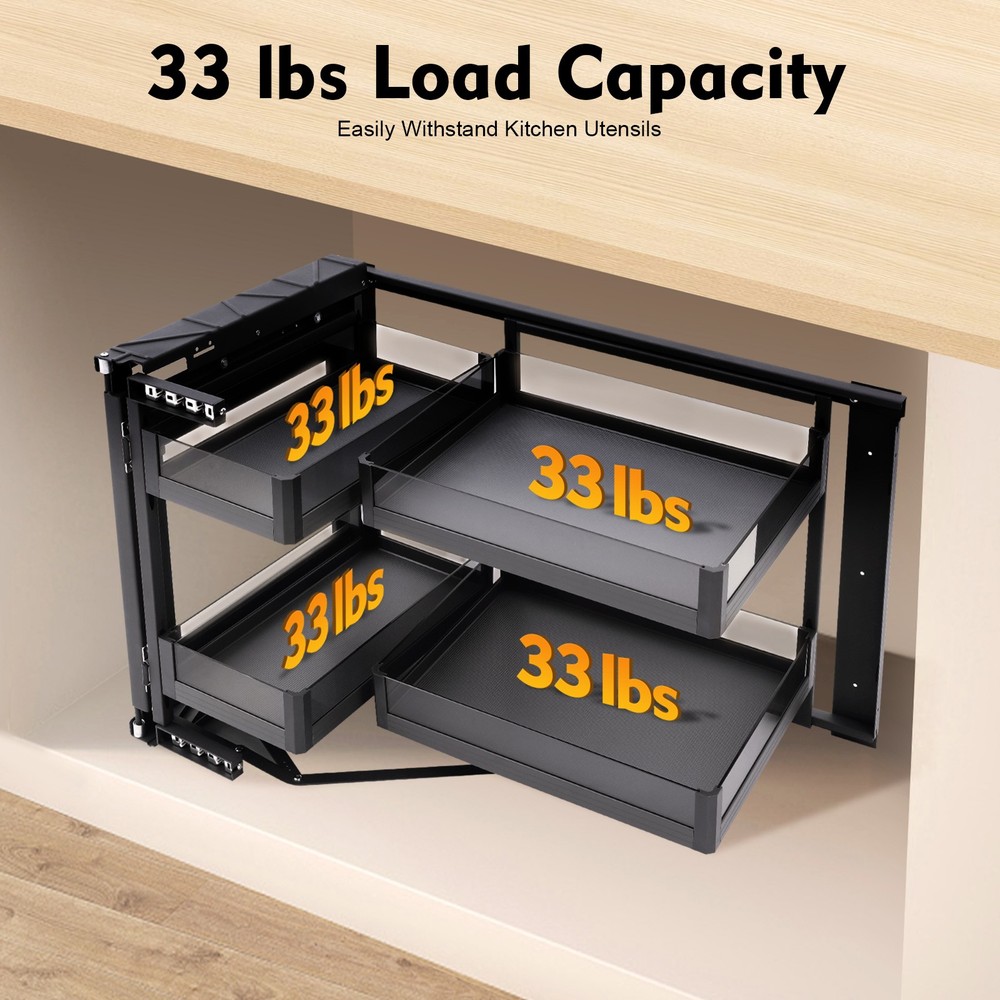 Blind Corner Cabinet Pull Out for 14" Organizer Kitchen Corner Cabinet Pull Out