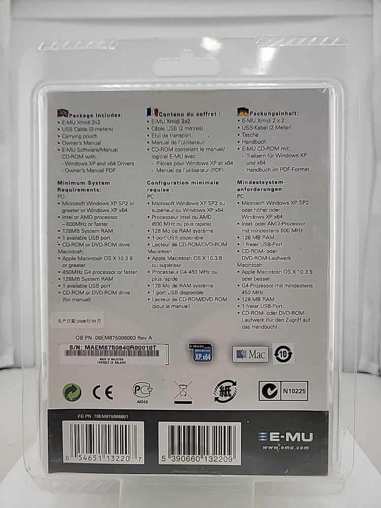 CREATIVE E-MU XMIDI 2X2 USB MIDI INTERFACE NEW IN PACKAGE