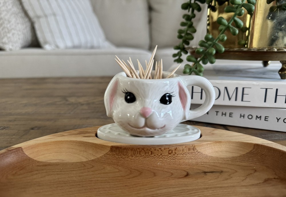 Custom Easter Nora Fleming Bunny Toothpick Holder Ceramic Mini - So CUTE!!