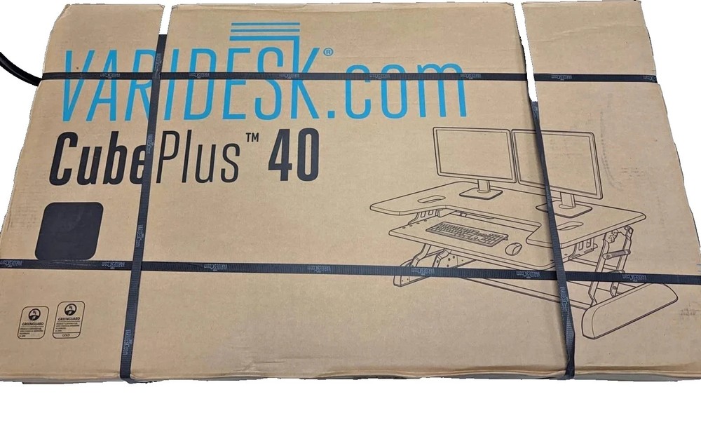 Varidesk Cube Plus 40 Adjustable Height Sit Stand Desk Converter 40" NEW