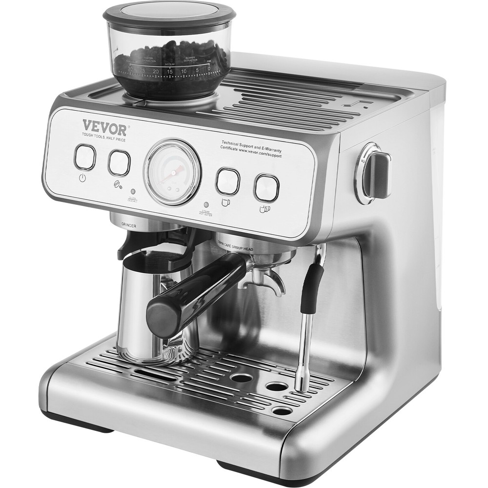 VEVOR Espresso Machine with Grinder 15 Bar Semi Automatic Espresso Coffee Maker