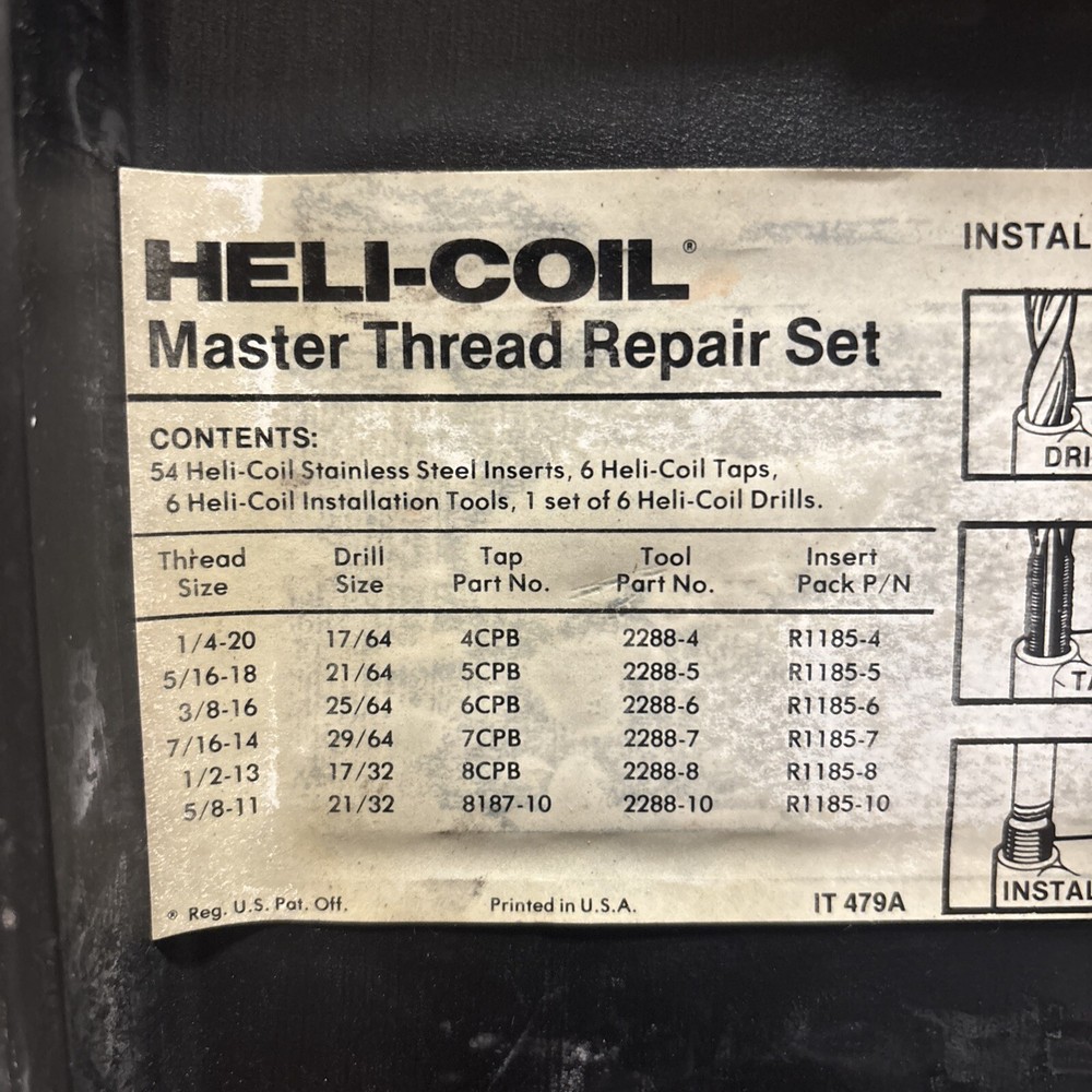 HeliCoil 5522-R Master Thread Repair Set with Case
