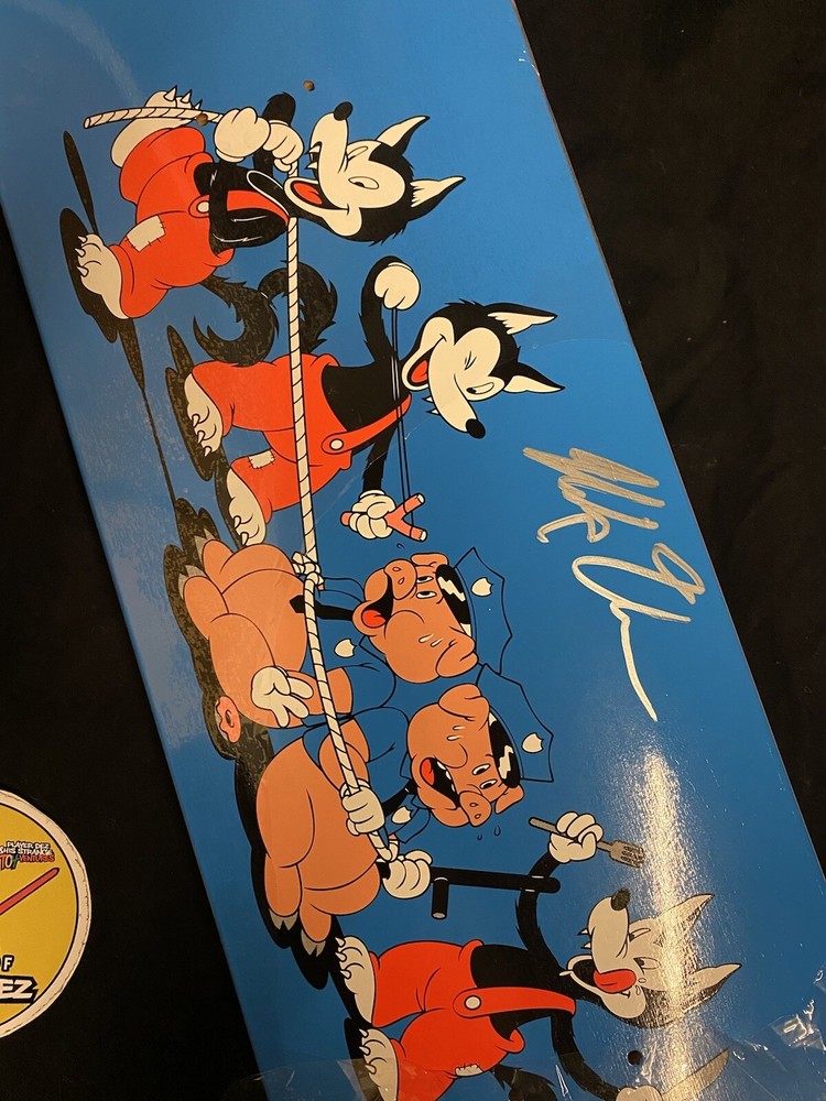 RARE SIGNED Primitive Nick Tucker Skateboard Deck Pro Model Wolf Pigs Cops AUTO