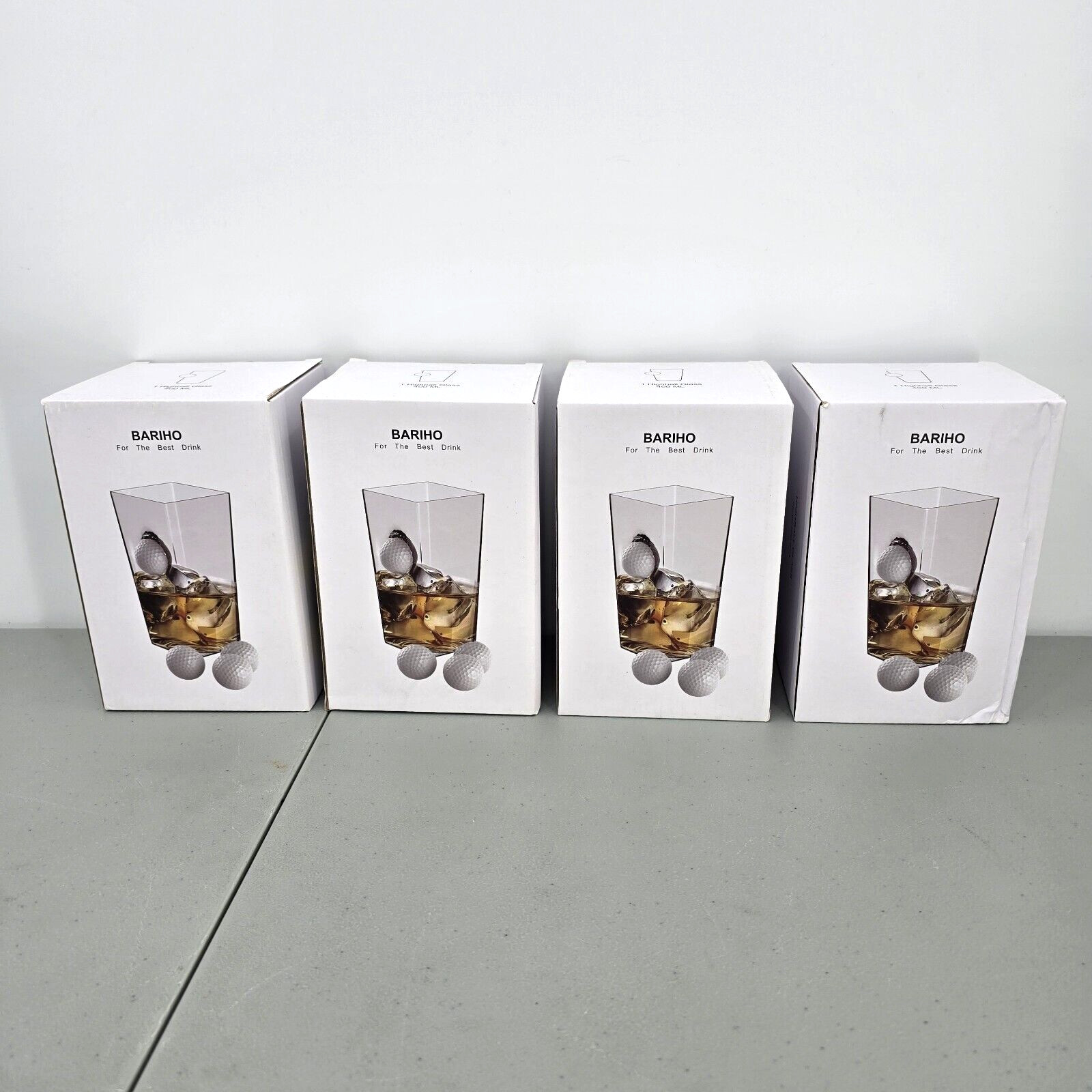 Golf Ball Highball Set Beer Glass Pint Drink 16 oz Cup Gift Dad Holiday Lot