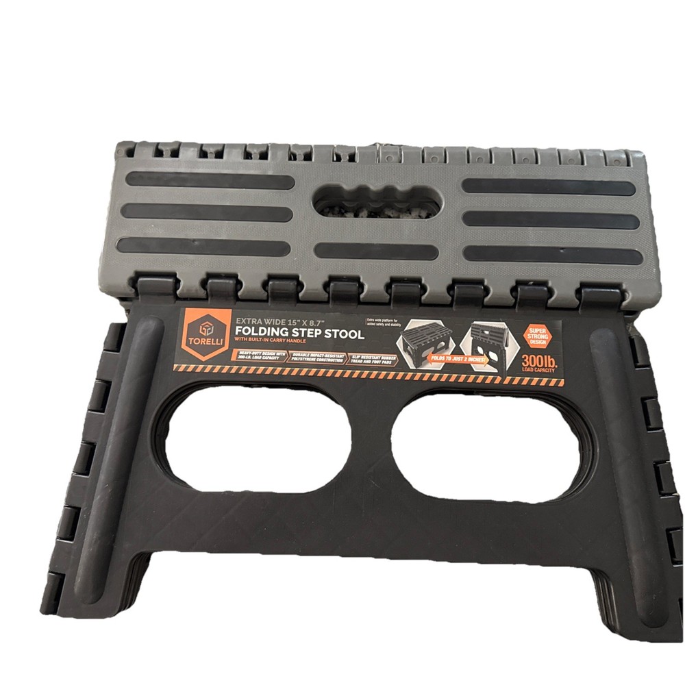 Torelli Extra Wide Folding Step Stool 300lb. Capacity 15 x 8.7 Extra Wide
