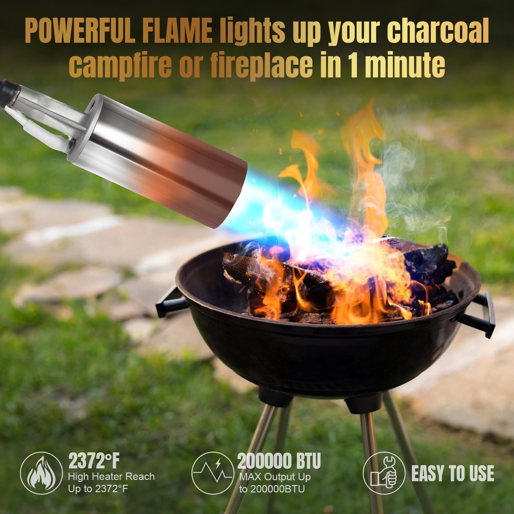 GasBRUH Propane Torch Weed Burner, 35" Long Arm Include a Silver