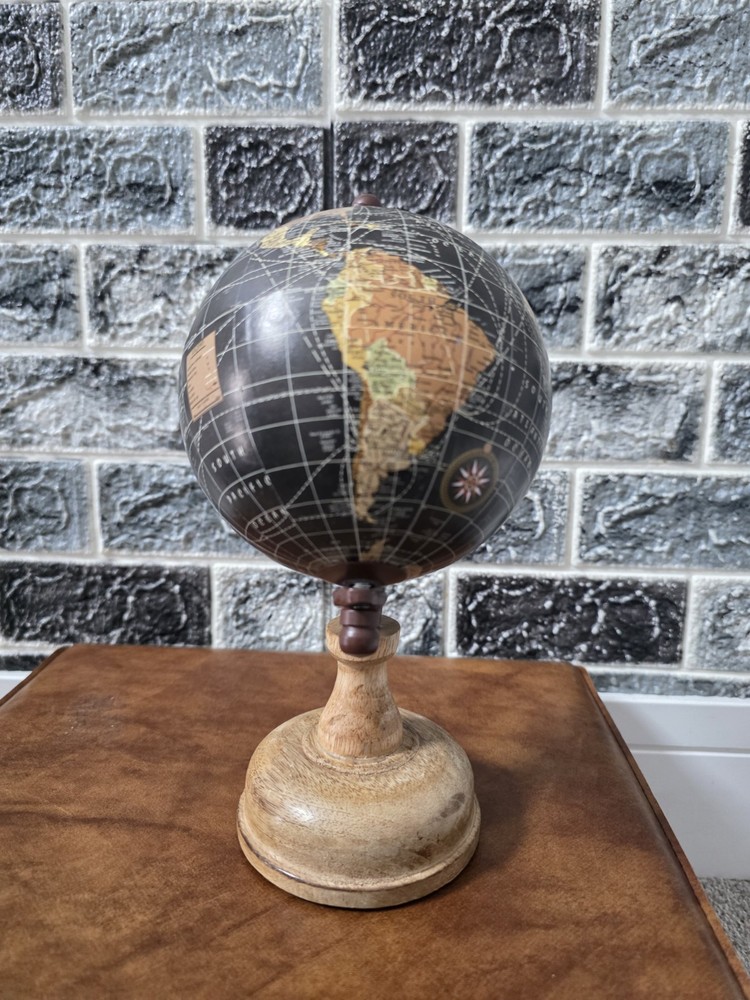 Vintage Black/Brown Mini Globe