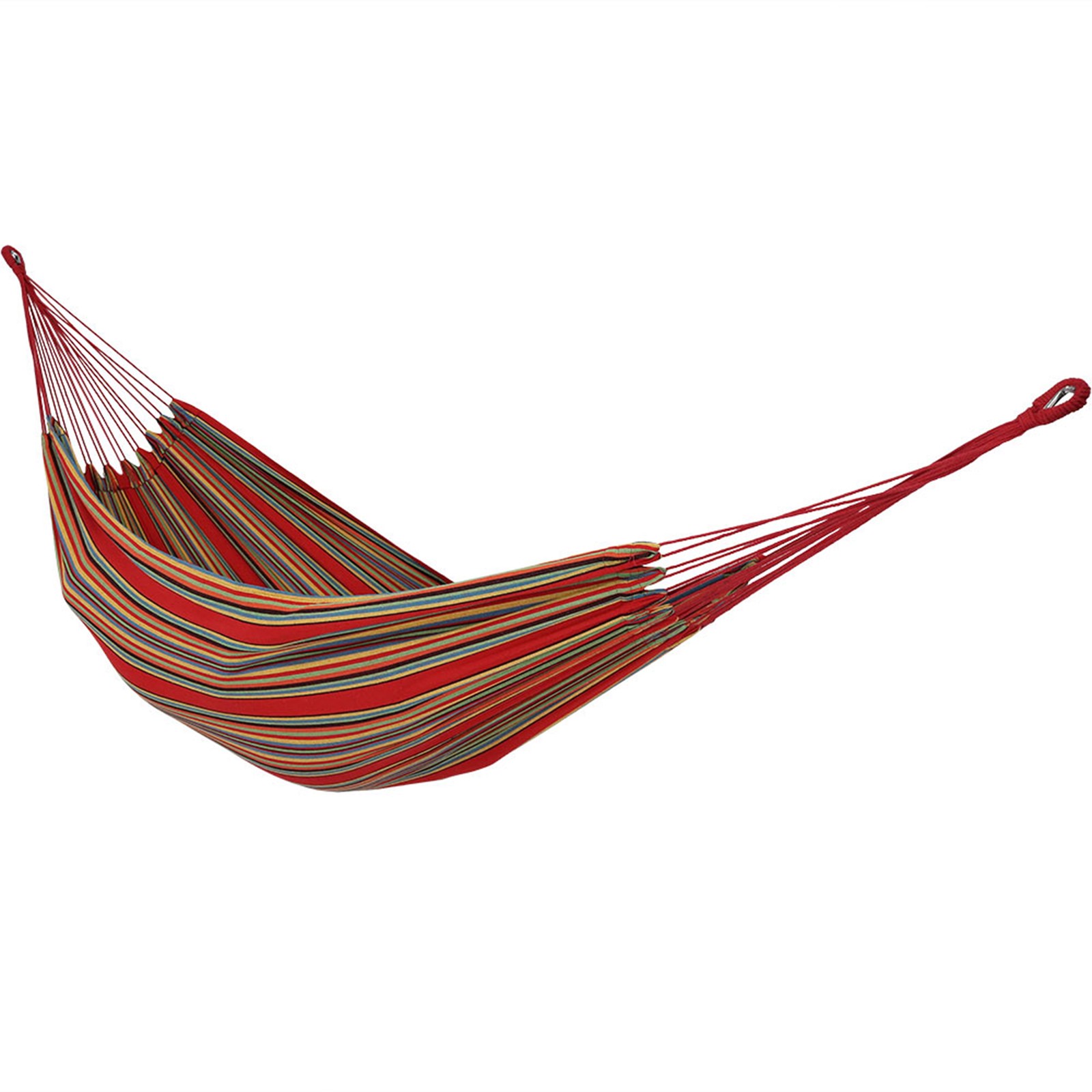 2-Person Woven Cotton Hammock with Carrying Case - Sunset by Sunnydaze