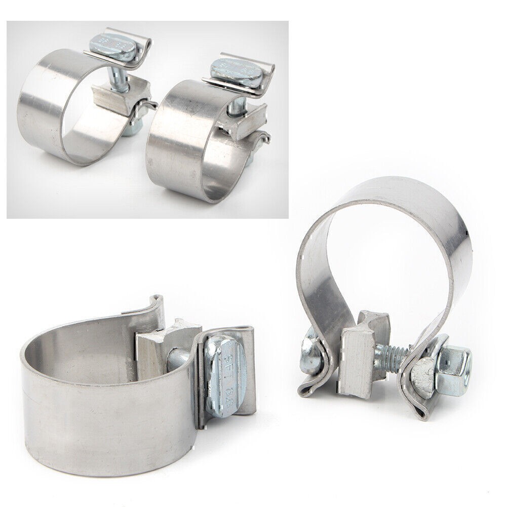 1.25" Wide Stainless Steel Muffler Clamps for Harley Electra Street Road