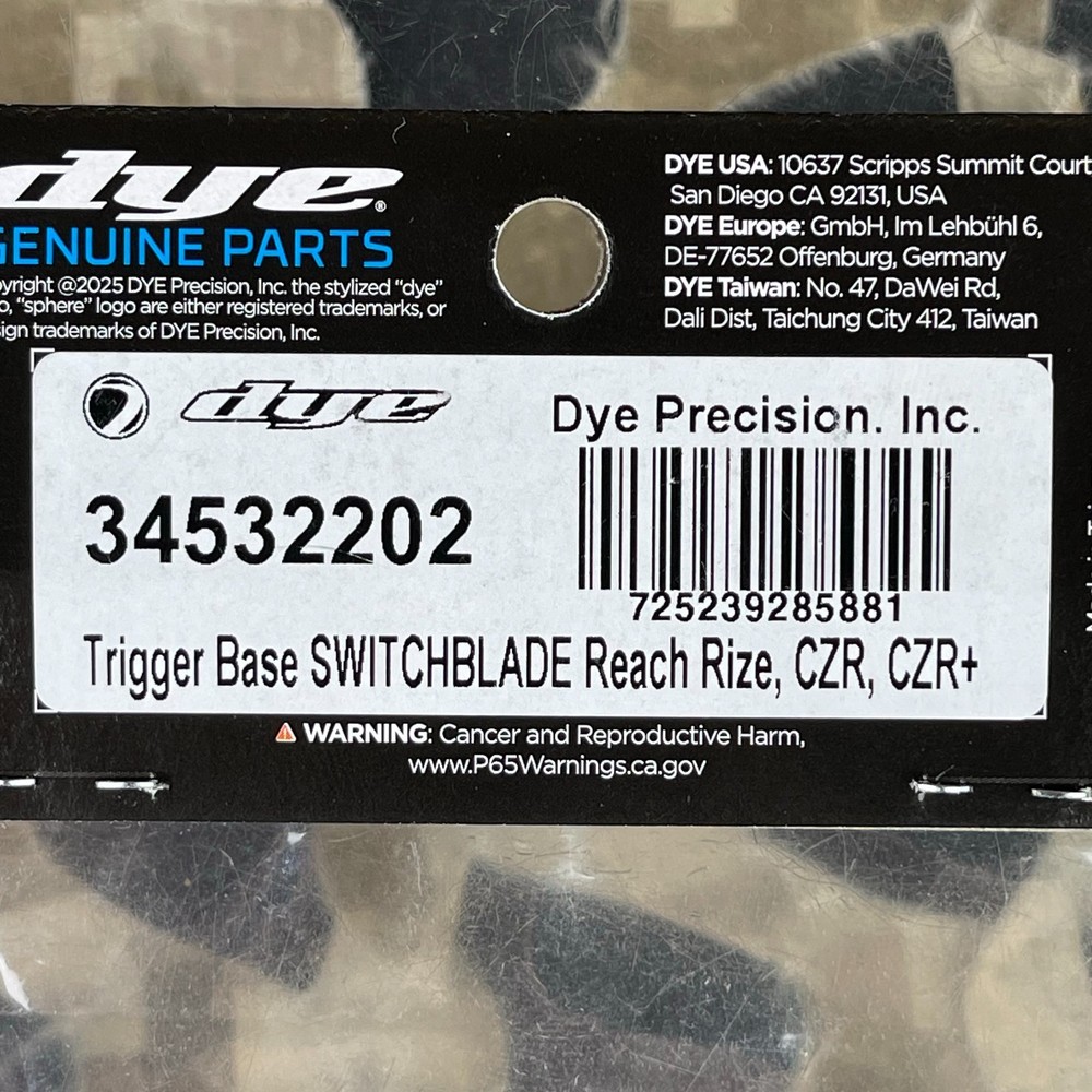 NEW Dye Switchblade Trigger Base - Rize / CZR / CZR+