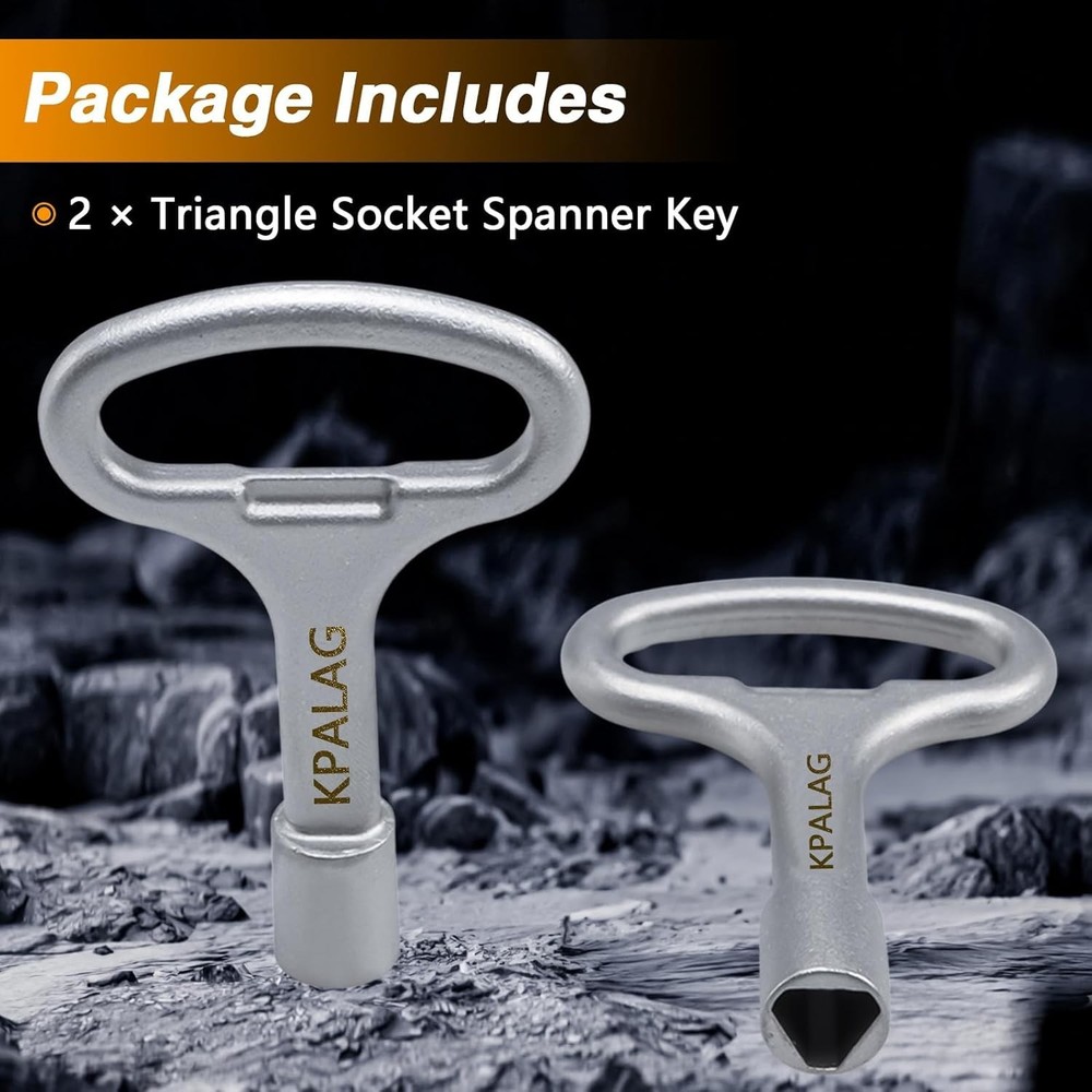 2PCS Triangle Socket Keys, Triangular Panel Lock Key, Universal Silver