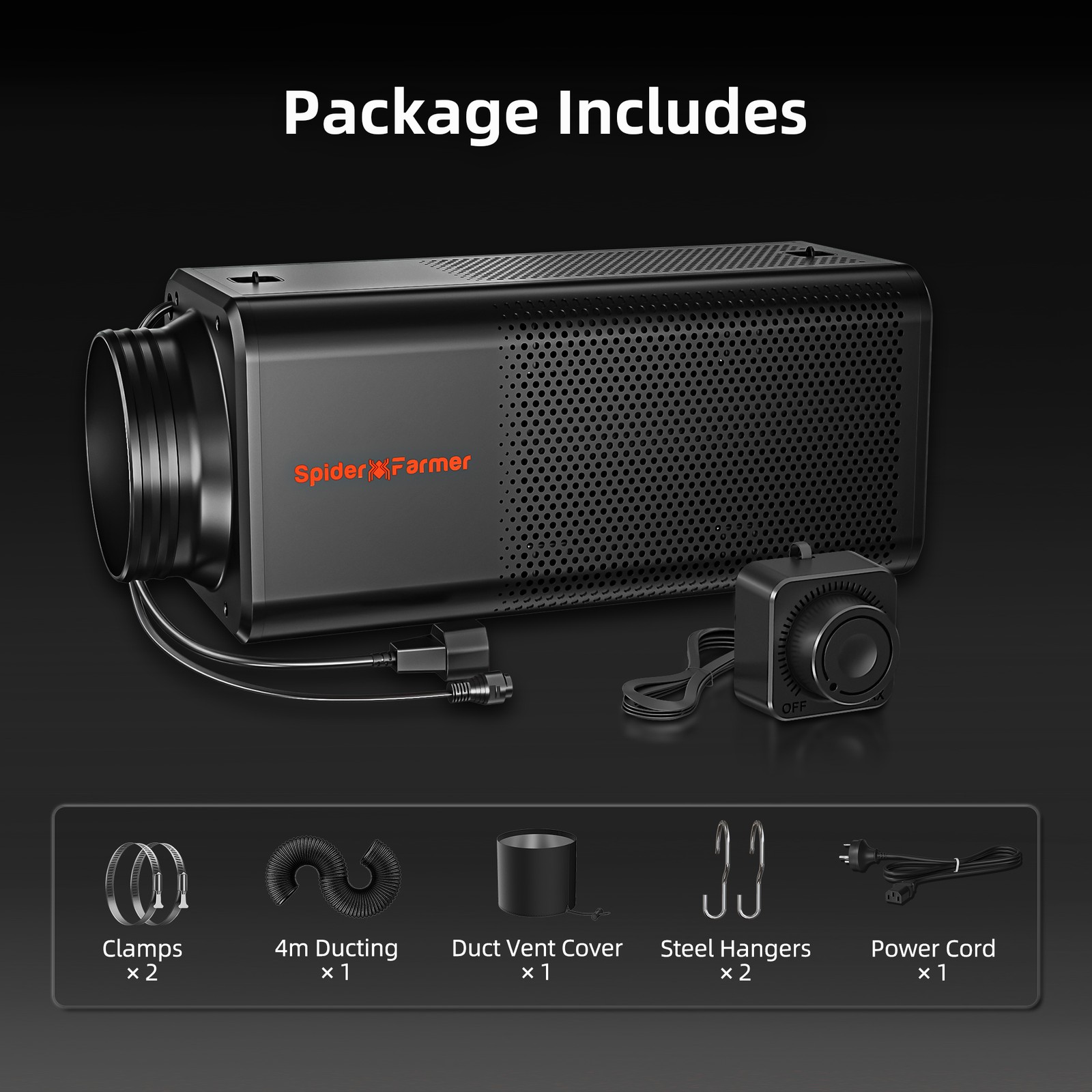 Spider Farmer 2-in-1 6" Inline Fan w/ Built-In Carbon Filter Ventilation System