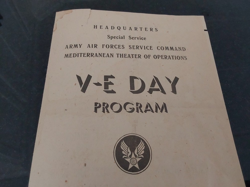 WWII V-E Day Program AAF Service Command Mediterranean Theater of Operations