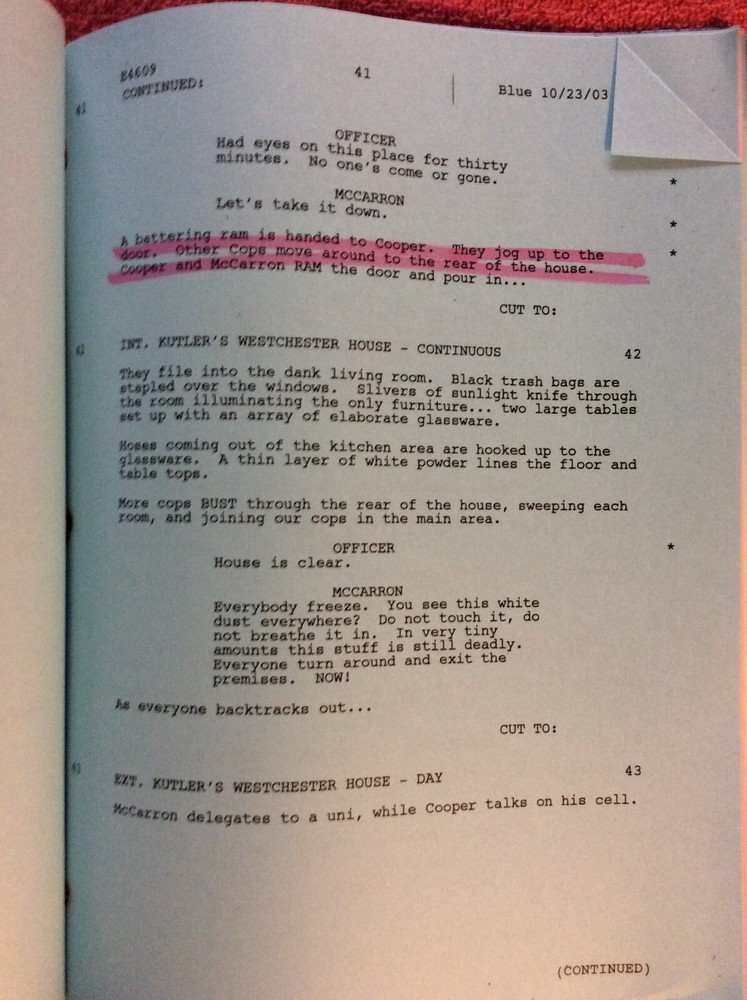 ORIGINAL SCRIPT L.A. DRAGNET RIDDANCE ED O'NEILL EVA LONGORIA ETHAN EMBRY