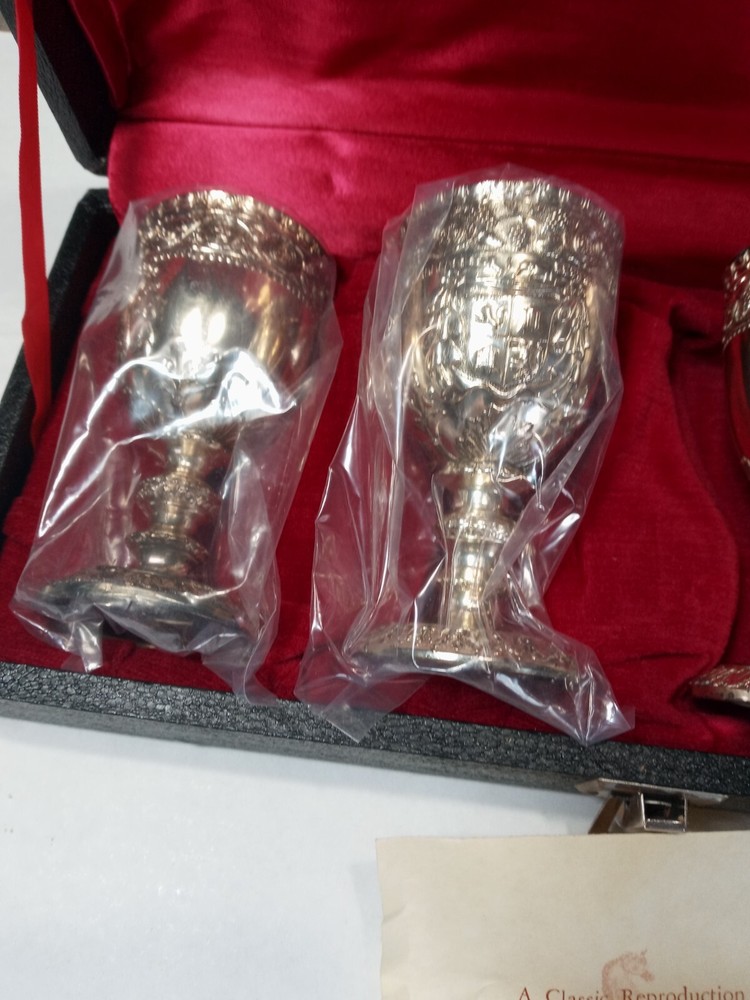 1806 original wine cooler 4pc set reproduction set Regency silver in box