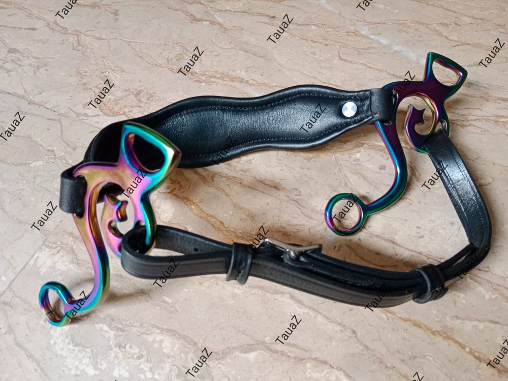 Hackamore with Multi Color shank & two different styles nose bands real leather