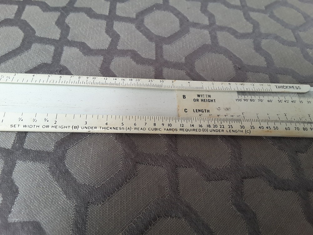 VINTAGE CONCRETE VOLUME SLIDE RULE