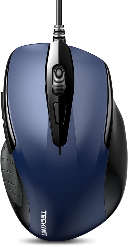 TECKNET 6-Button USB Wired Mouse with Side Buttons, Optical Computer Mouse