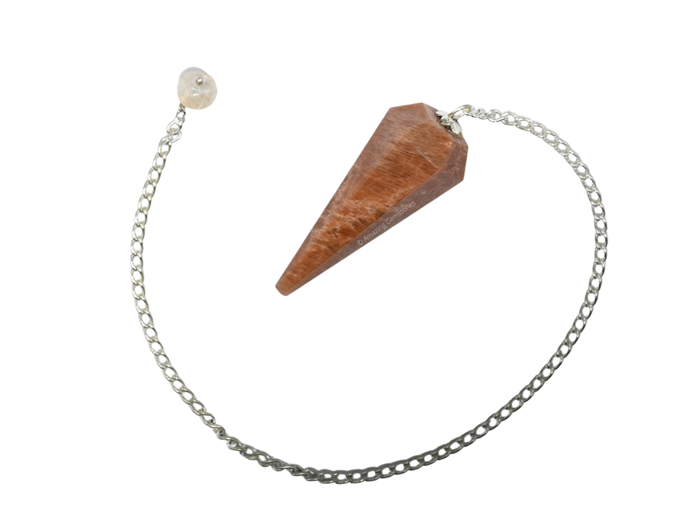 Peach Moonstone Dowsing Crystal Pendulum