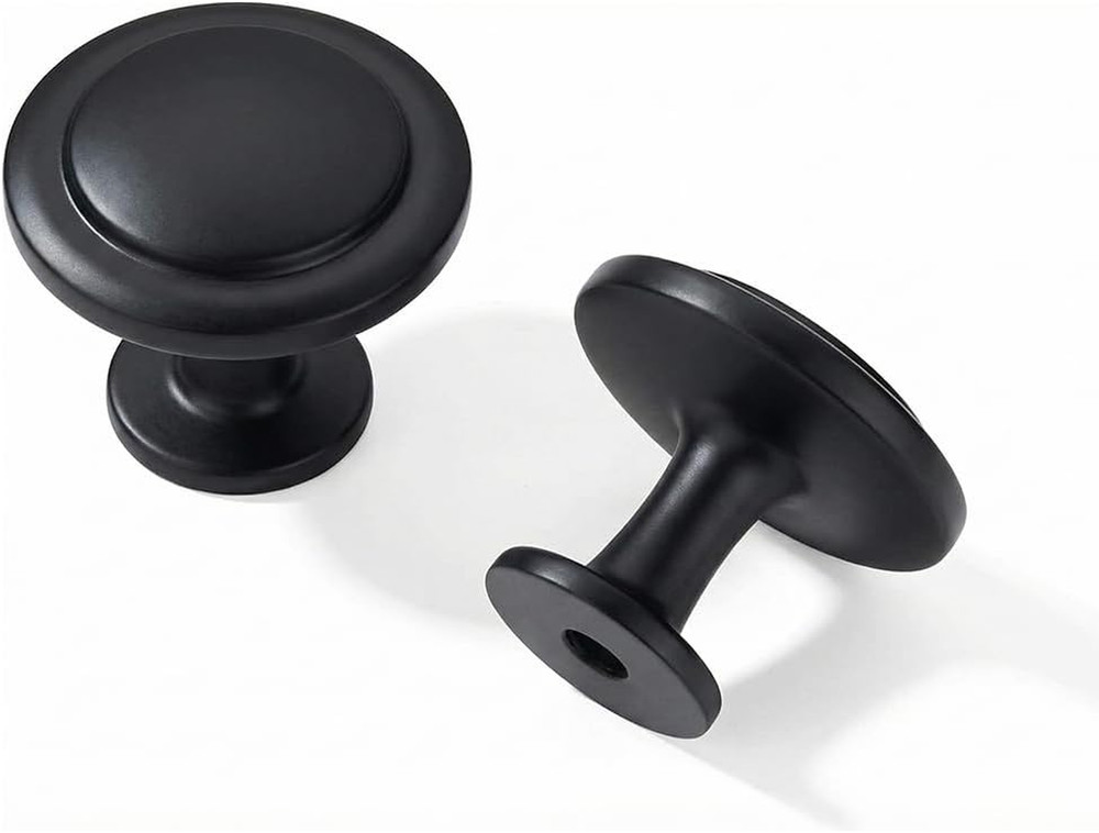 30 Pack 1-1/4 Inch(32Mm) Black Cabinet Knobs Dresser Knobs round Matte Black Dra