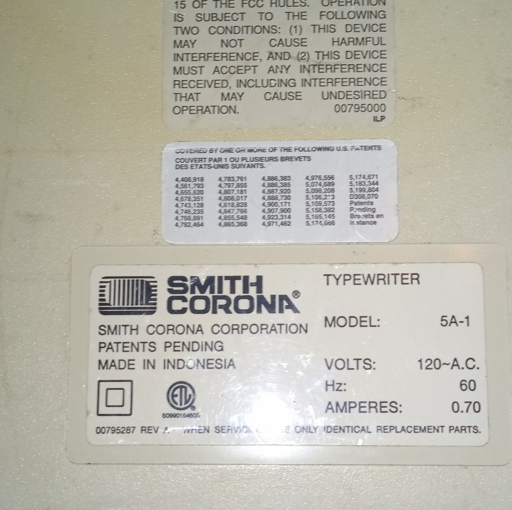Smith Corona XT 2710 Electronic Typewriter Model 5A-1