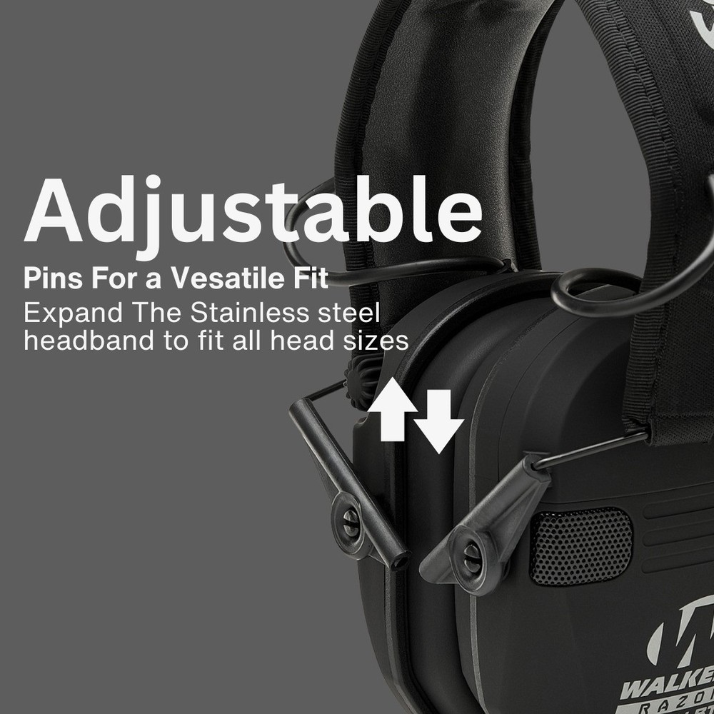 Walkers Razor Slim Electronic Bluetooth Quad Black Muff with Case Bundle