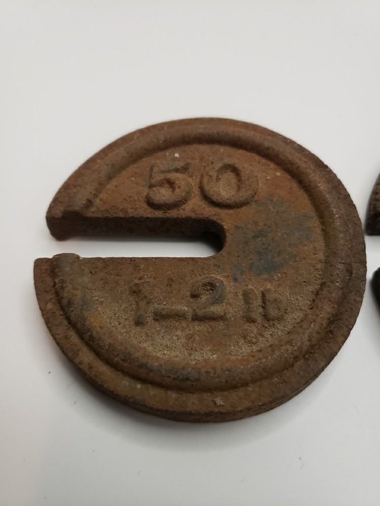 Vintage Cast Iron Balance Scale Weights