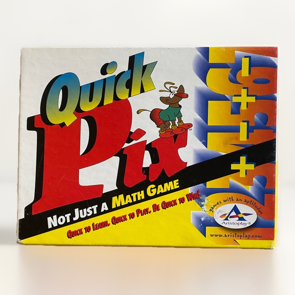 1999 QUICK PIX - NOT JUST MATH GAME addition & subtraction flashcard match EUC