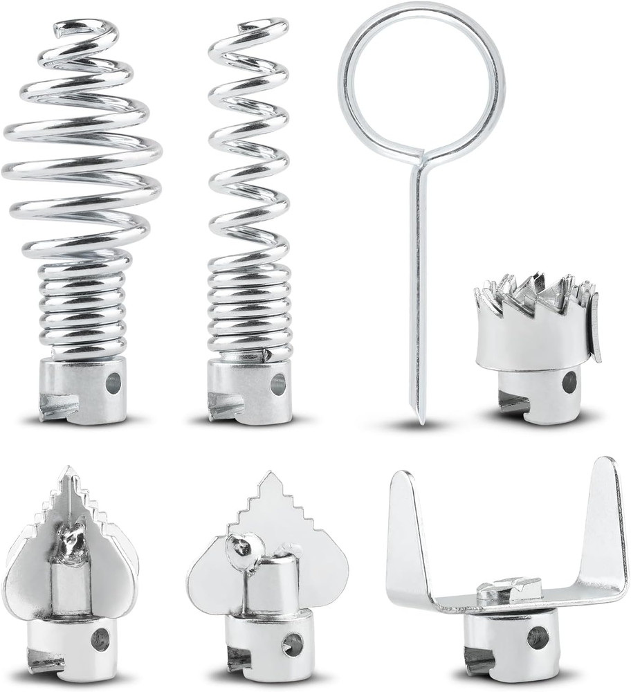 4PCS Drain Snake Drill Attachment Cleaner Combination Cutter Head Set for Pipe