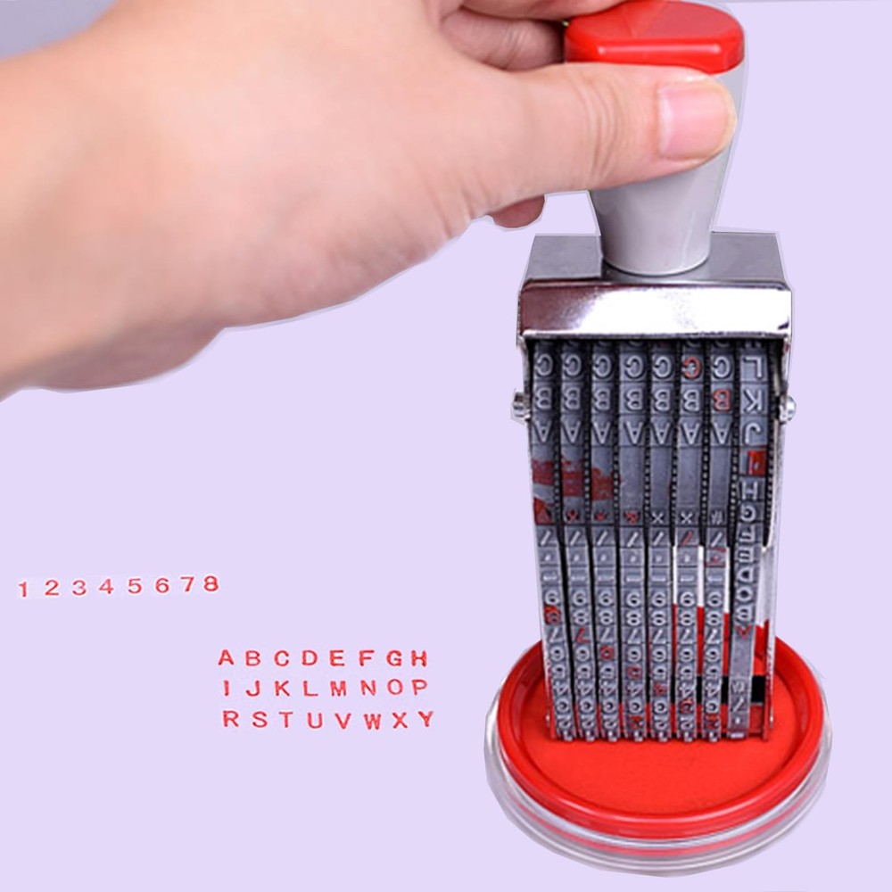 8 Digits Multi-Function Changeable Rubber StampIncluding Letter A-Z Numbers 0...