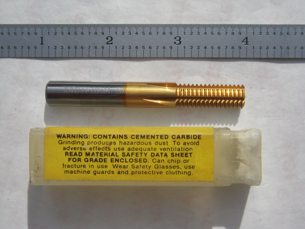 NEW XACTFORM 3/8 X 370 , N1.50 ISO, 5 FL. SOLID CARBIDE THREAD MILL TIN COATED