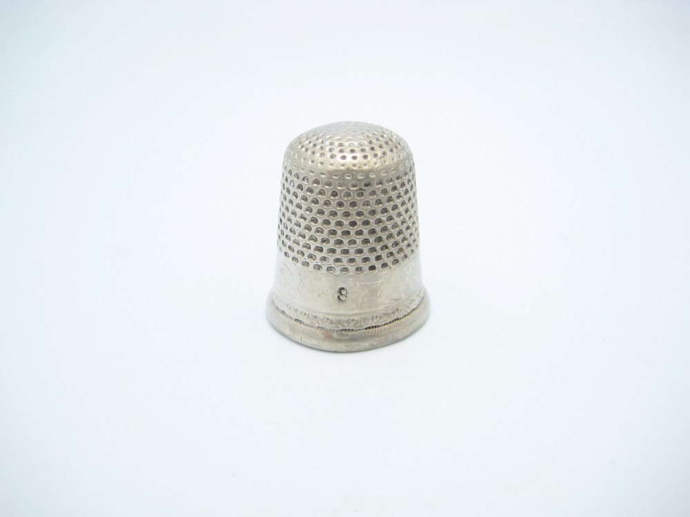 Antique Sterling Silver Sewing Thimble Size 8