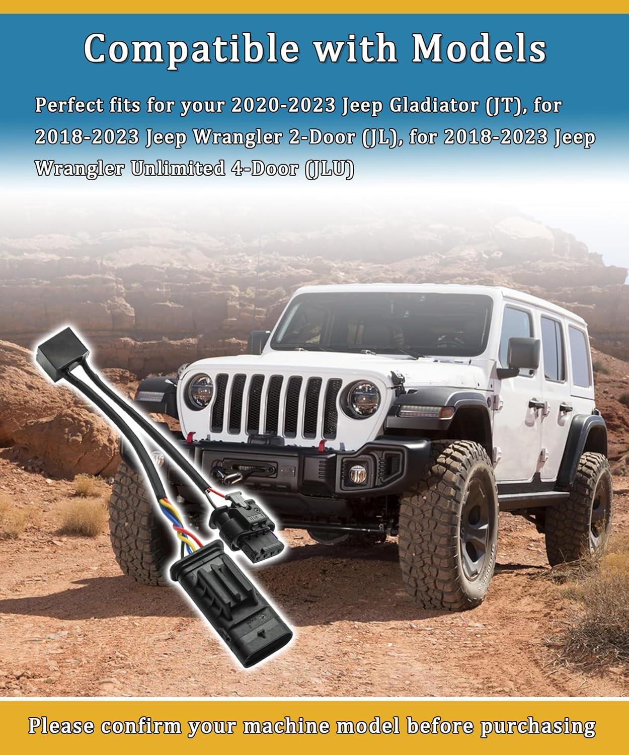 Z-LKR-OEM Locker Sensor Bypass Harness Fits for 2018-2023 Jeep Wrangler JL/JLU a