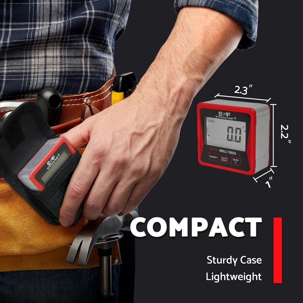 Precision Digital Angle Gauge with Backlit Display - Perfect for Construction