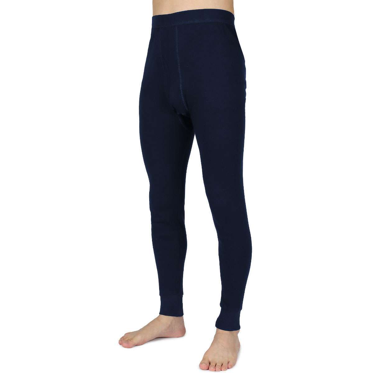 Men Winter Fleece Lined 100% Cotton Thermal Long Johns Bottom Underwear Pants