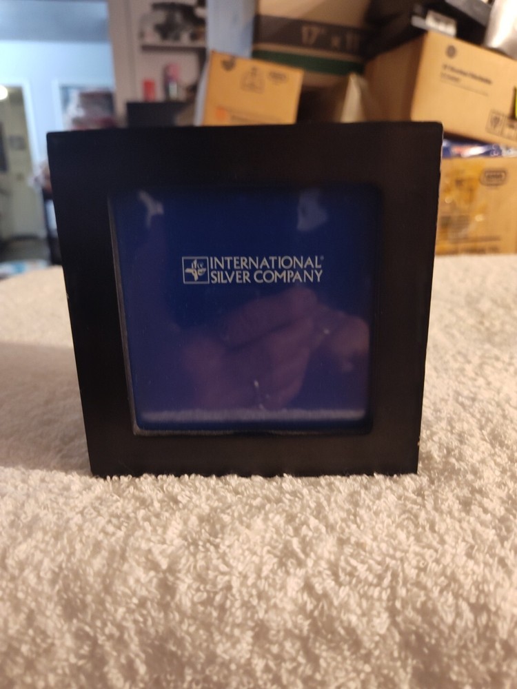 International Silver Company Photo Cube With Clock