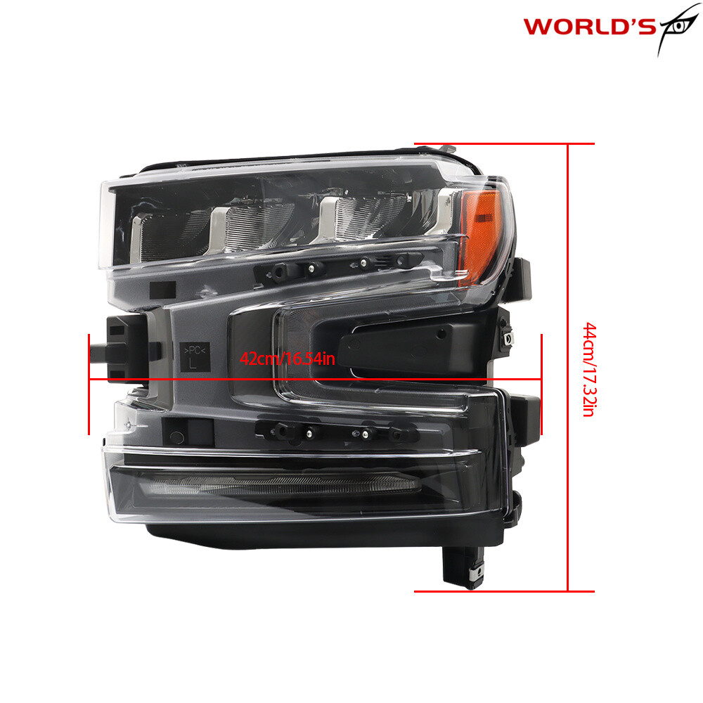 For 2019-2021 Chevy Silverado1500 LH&RH Headlights Assembly LED W/Halogen Signal