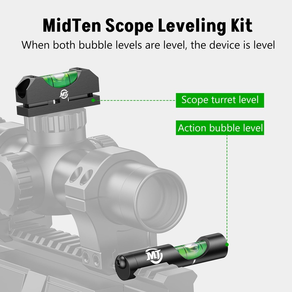 MidTen Scope Leveling Kit Dual Level Bubble System with Magnetic Black