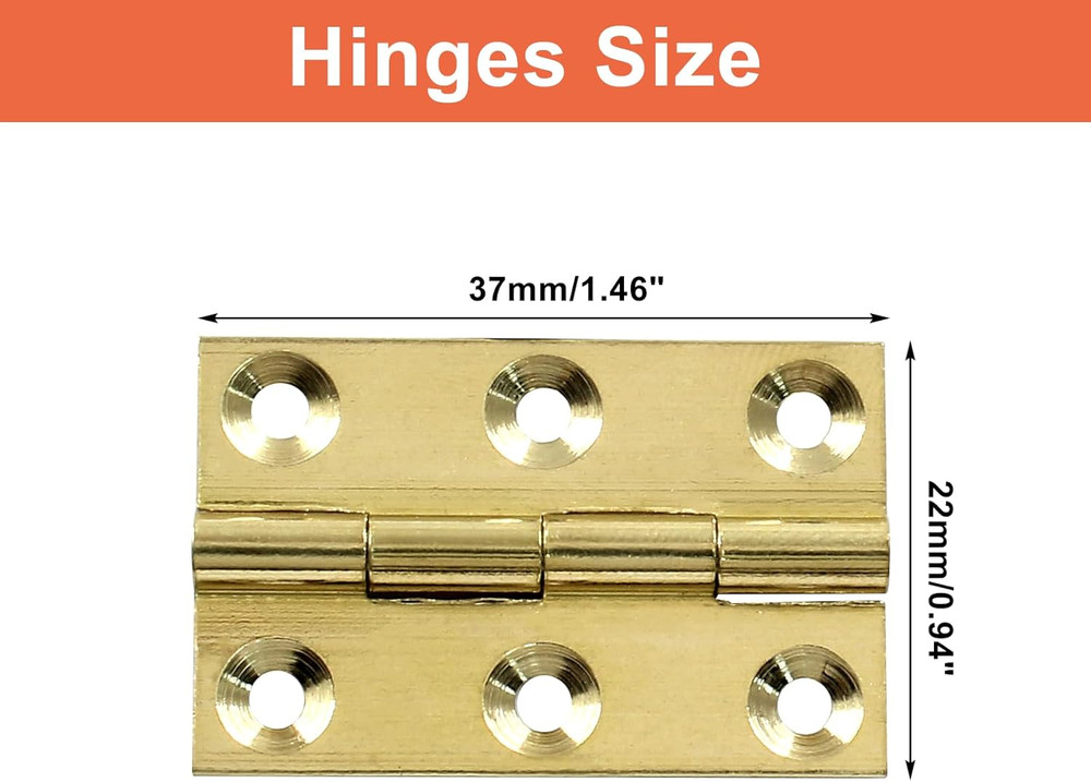 8 Pack Butt Hinge 1.5 Inch Mini Solid Brass Hinges for Small Cabinet, Folding Cr