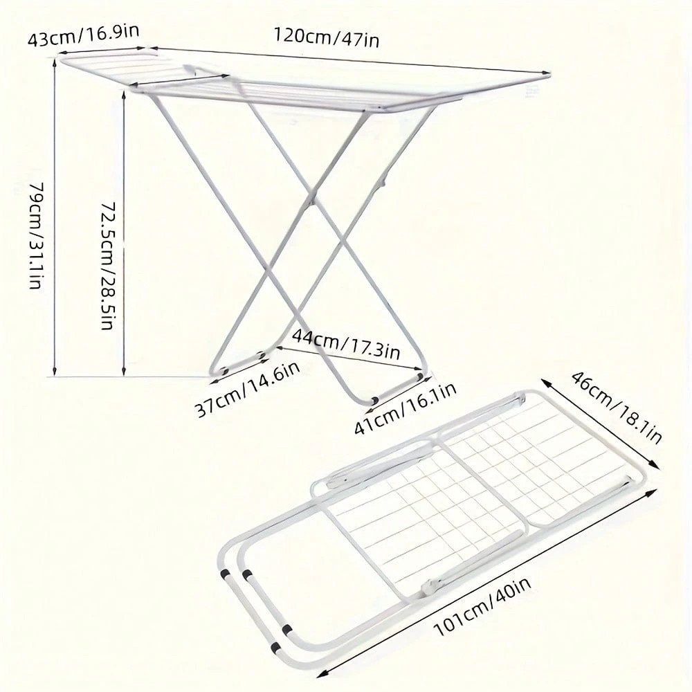 Foldable Clothes Drying Rack with Adjustable Wings Large Free-Standing