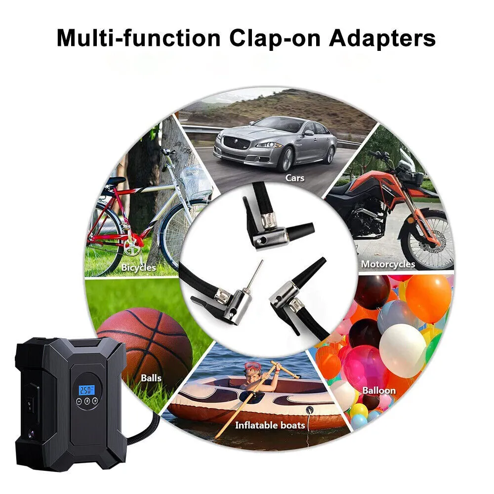 Car Air Tire Pump Inflator Portable Compressor Digital Electric Auto 150PSI 12V