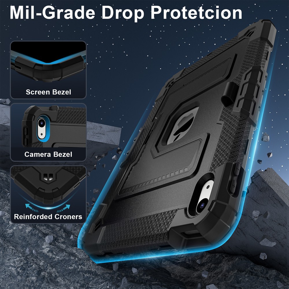 2025 New Stand Tablet Case For iPad (A16) 11th Gen Shockproof Silicone PC Shell