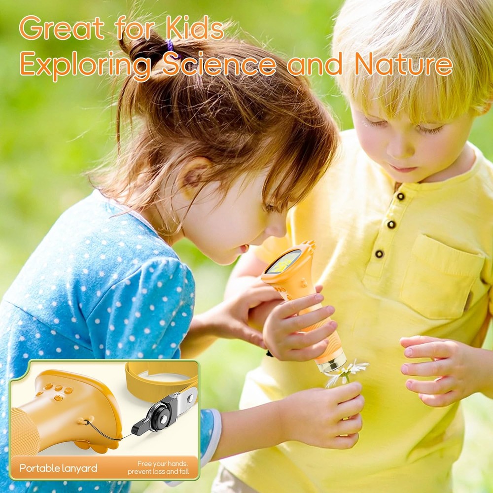 Microscope for Kids, SKYBASIC 2" IPS Screen 1000X Handheld Digital Microscopes H